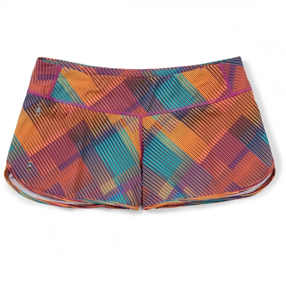 Smartwool Merino Wool Lined Road Running Shorts Pink Orange Blue Small - Picture 16 of 16